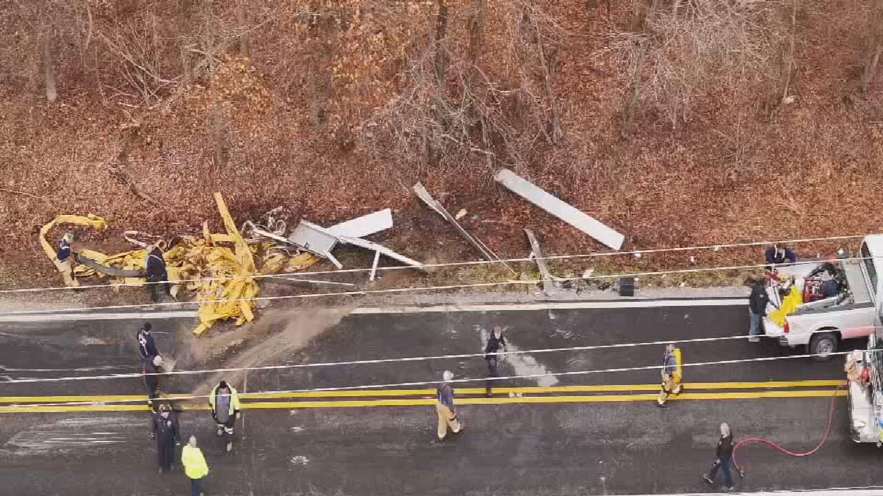 Overturned Fire Truck